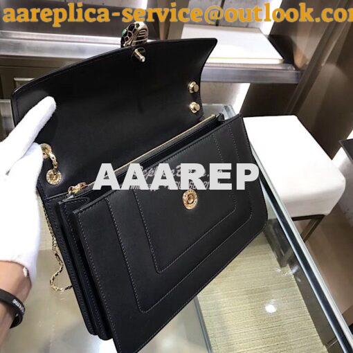 Replica Bvlgari Serpenti Forever Flap Cover Bag 284954 Black 6