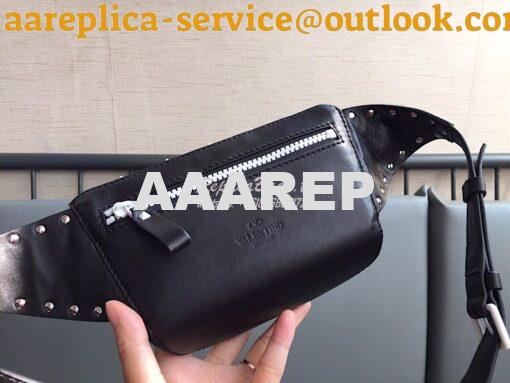 Replica Valentino Free Rockstud Spike Belt Bag Black 8