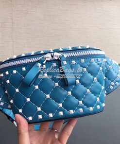 Replica Valentino Free Rockstud Spike Belt Bag Azure