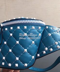 Replica Valentino Free Rockstud Spike Belt Bag Azure 2