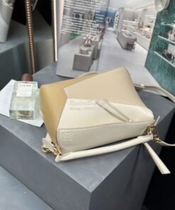 Replica Loewe Small Puzzle Bag In Classic Calfskin A510P60 Angora/Dust 2