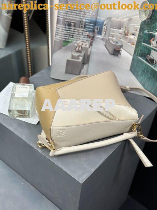 Replica Loewe Small Puzzle Bag In Classic Calfskin A510P60 Angora/Dust 2