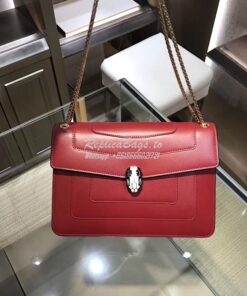 Replica Bvlgari Serpenti Forever Flap Cover Bag 284954 Claret Red 2