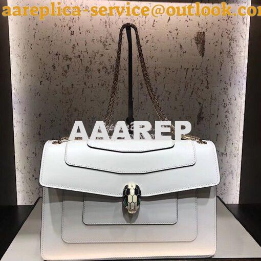 Replica Bvlgari Serpenti Forever Flap Cover Bag 284954 White