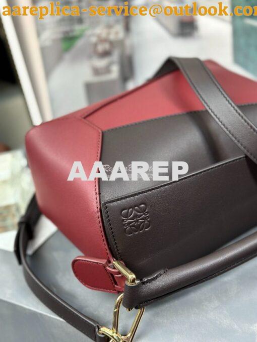 Replica Loewe Small Puzzle Bag In Classic Calfskin A510P60 Chocolate/B 5