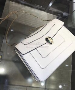 Replica Bvlgari Serpenti Forever Flap Cover Bag 284954 White 2