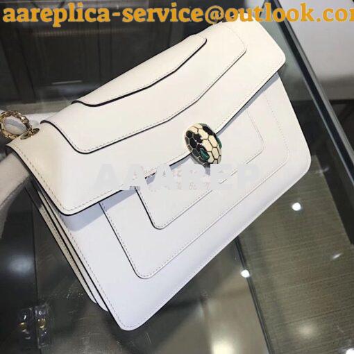 Replica Bvlgari Serpenti Forever Flap Cover Bag 284954 White 3