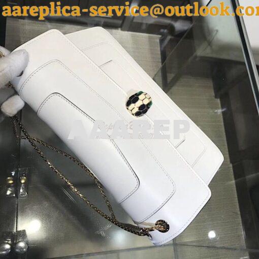 Replica Bvlgari Serpenti Forever Flap Cover Bag 284954 White 4