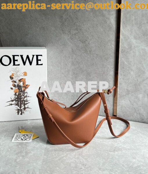 Replica Loewe Mini Hammock Hobo bag in classic calfskin A538G13 Tan