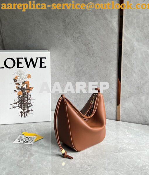 Replica Loewe Mini Hammock Hobo bag in classic calfskin A538G13 Tan 2