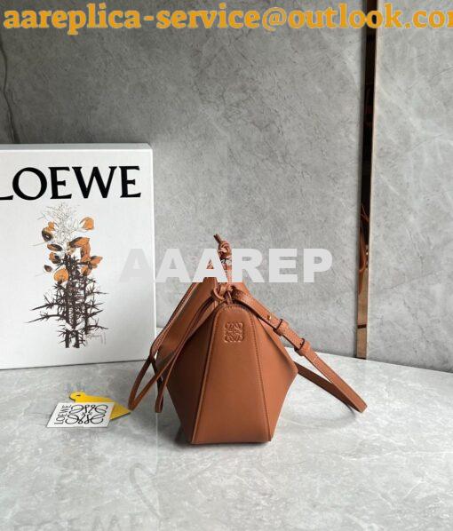 Replica Loewe Mini Hammock Hobo bag in classic calfskin A538G13 Tan 4