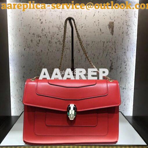 Replica Bvlgari Serpenti Forever Flap Cover Bag 284954 Red 2