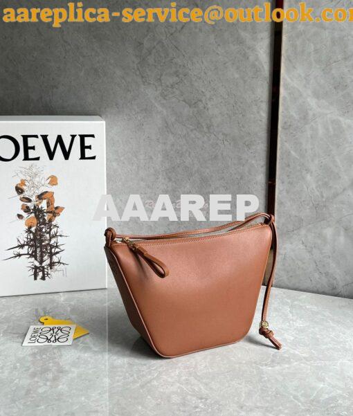 Replica Loewe Mini Hammock Hobo bag in classic calfskin A538G13 Tan 8