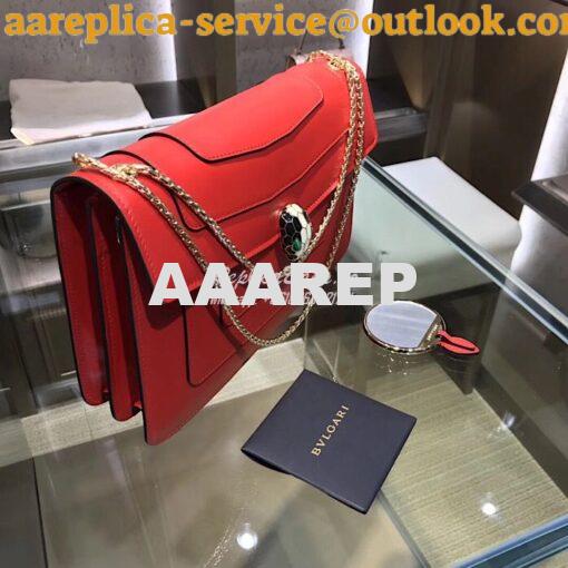 Replica Bvlgari Serpenti Forever Flap Cover Bag 284954 Red 4