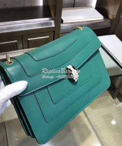 Replica Bvlgari Serpenti Forever Flap Cover Bag 284954 Green 2