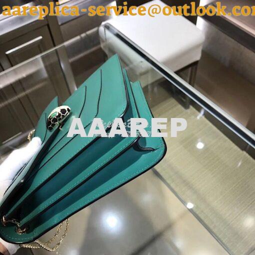 Replica Bvlgari Serpenti Forever Flap Cover Bag 284954 Green 5