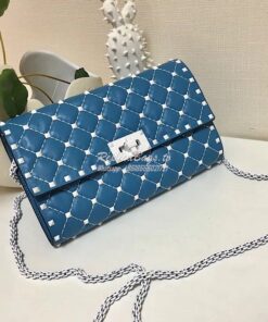 Replica Valentino Garavani Free Rockstud Spike Chain Bag Azure