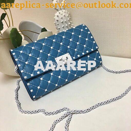 Replica Valentino Garavani Free Rockstud Spike Chain Bag Azure