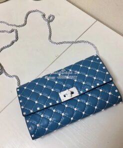 Replica Valentino Garavani Free Rockstud Spike Chain Bag Azure 2