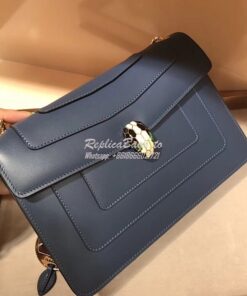 Replica Bvlgari Serpenti Forever Flap Cover Bag 284954 Indigo Tapaz