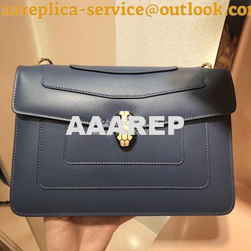 Replica Bvlgari Serpenti Forever Flap Cover Bag 284954 Indigo Tapaz 2