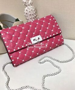 Replica Valentino Garavani Free Rockstud Spike Chain Bag Bright Pink