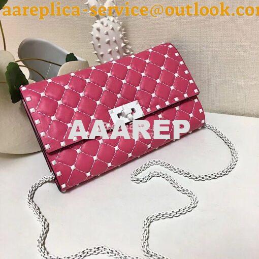 Replica Valentino Garavani Free Rockstud Spike Chain Bag Bright Pink