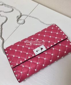 Replica Valentino Garavani Free Rockstud Spike Chain Bag Bright Pink 2