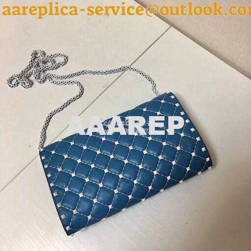 Replica Valentino Garavani Free Rockstud Spike Chain Bag Azure 9