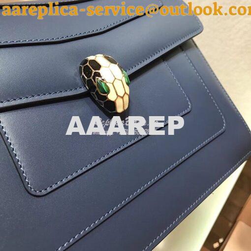 Replica Bvlgari Serpenti Forever Flap Cover Bag 284954 Indigo Tapaz 6