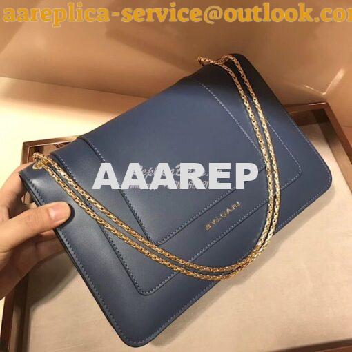 Replica Bvlgari Serpenti Forever Flap Cover Bag 284954 Indigo Tapaz 8