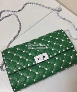 Replica Valentino Garavani Free Rockstud Spike Chain Bag Green 2