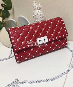 Replica Valentino Garavani Free Rockstud Spike Chain Bag Red