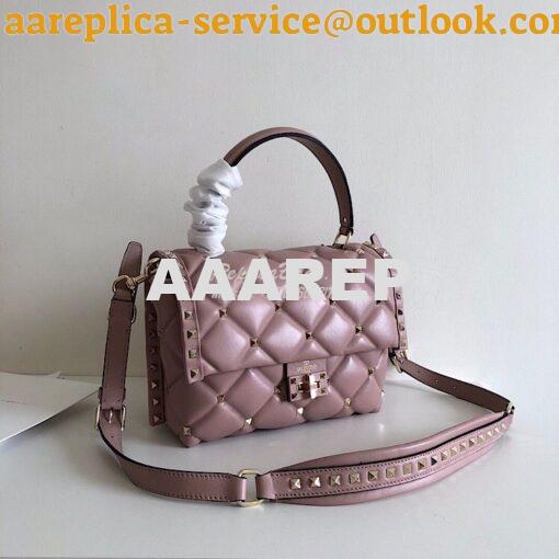 Replica Valentino Candystud Top Handle Bag Dusty Pink