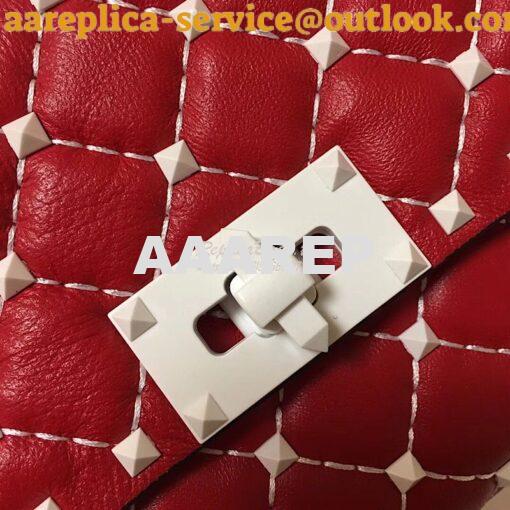 Replica Valentino Garavani Free Rockstud Spike Chain Bag Red 4