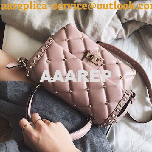 Replica Valentino Candystud Top Handle Bag Dusty Pink 3