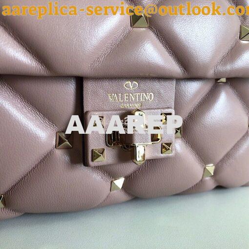 Replica Valentino Candystud Top Handle Bag Dusty Pink 4