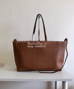 Replica Valentino Garavani Large Rockstud Tote Brown