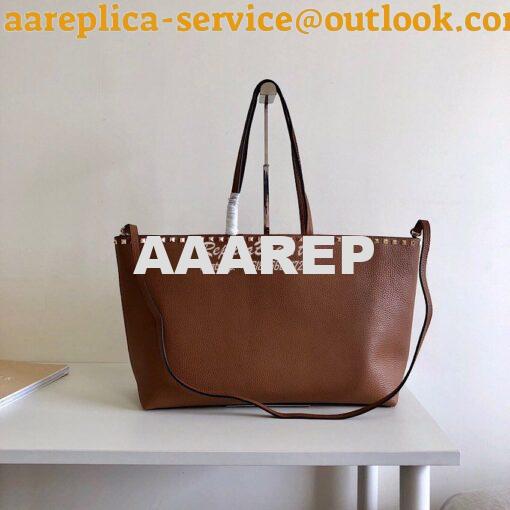 Replica Valentino Garavani Large Rockstud Tote Brown