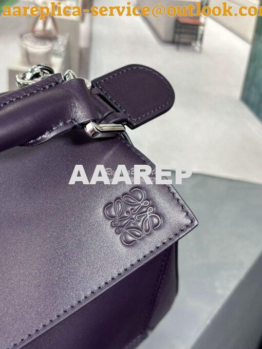 Replica Loewe Small Puzzle bag in Satin Calfskin A510S21XA9 Deep Auber 5