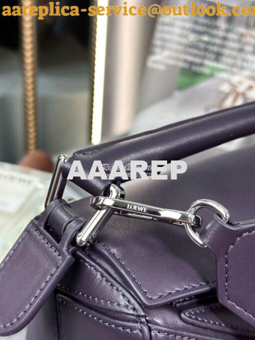 Replica Loewe Small Puzzle bag in Satin Calfskin A510S21XA9 Deep Auber 7