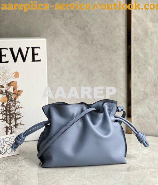 Replica Loewe Flamenco Clutch In Nappa Calfskin A411FC1 Stone Blue