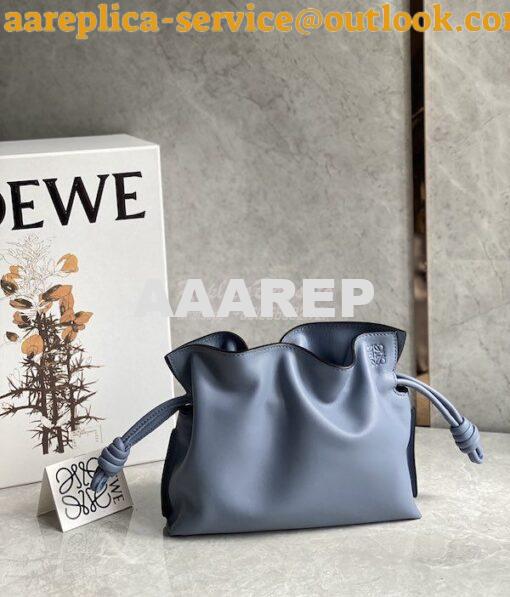 Replica Loewe Flamenco Clutch In Nappa Calfskin A411FC1 Stone Blue 2