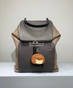 Replica Loewe Goya Backpack in Soft Natural Calfskin 66009 Dark Brown/