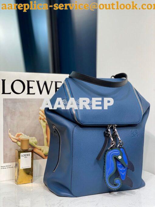 Replica Loewe Goya Backpack in Grained Calfskin 66009 Indigo 3