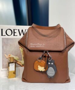 Replica Loewe Goya Backpack in Grained Calfskin 66009 Cognac