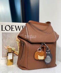 Replica Loewe Goya Backpack in Grained Calfskin 66009 Cognac 2