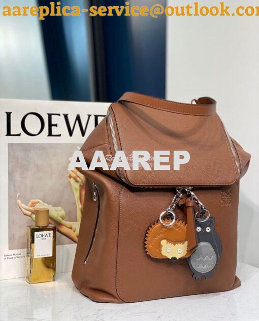 Replica Loewe Goya Backpack in Grained Calfskin 66009 Cognac 2