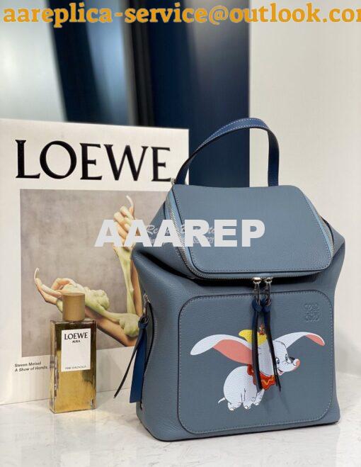 Replica Loewe Goya Dumbo Small Backpack 66019 Stone Blue 3