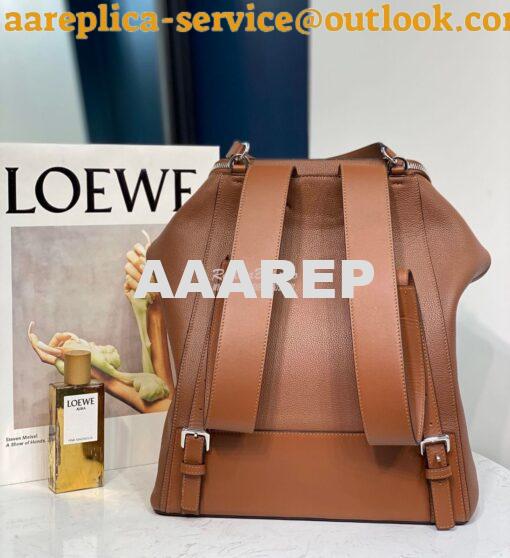 Replica Loewe Goya Backpack in Grained Calfskin 66009 Cognac 6